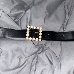 Black Belt with Pearl Buckle